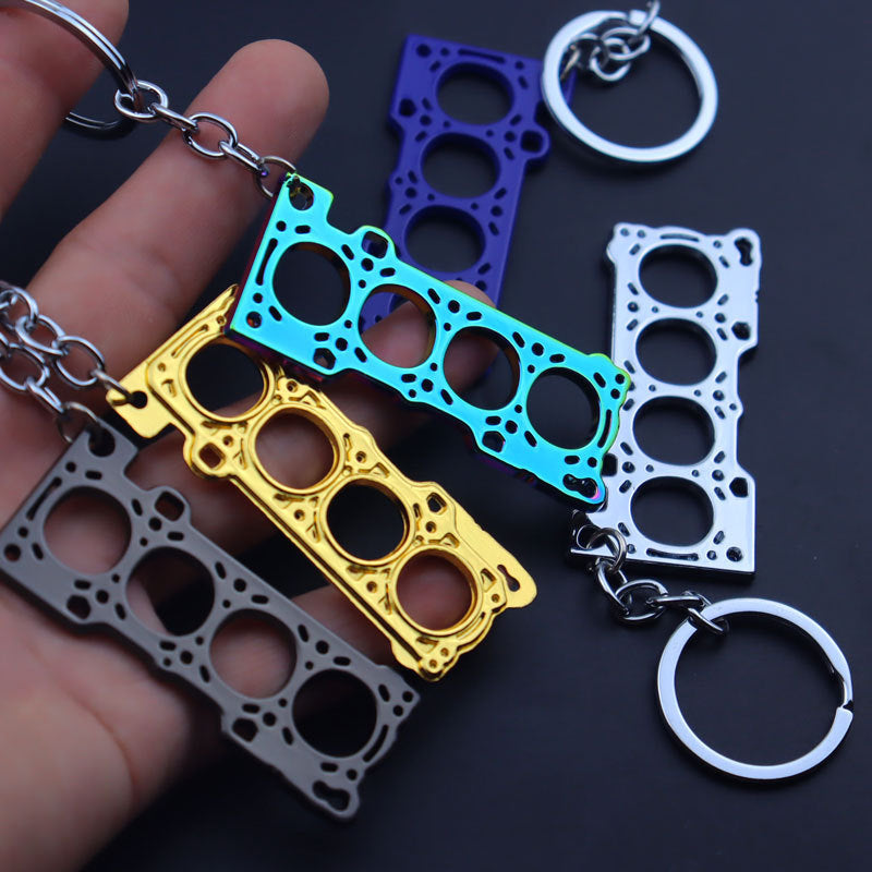 Cylinder Engine Gasket Key Chain Pendant