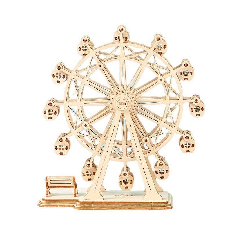 Three-dimensional Children's Ferris Wheel Wooden Assembly Toy DIY Assembly Model