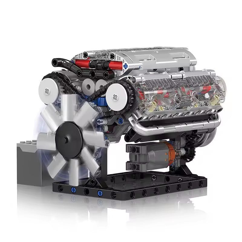 Creative Building Blocks V-type 8 Cylinder Engine Decoration Boy Gift