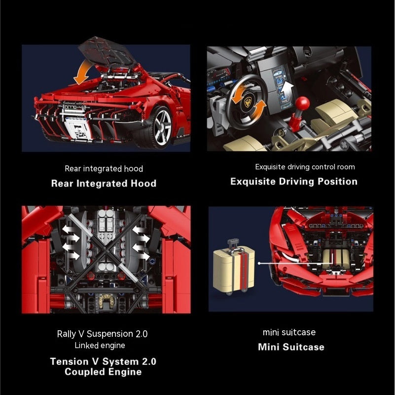 Sports Car Assembly Building Block Toy Model Technology Machinery