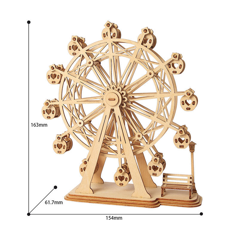 Three-dimensional Children's Ferris Wheel Wooden Assembly Toy DIY Assembly Model