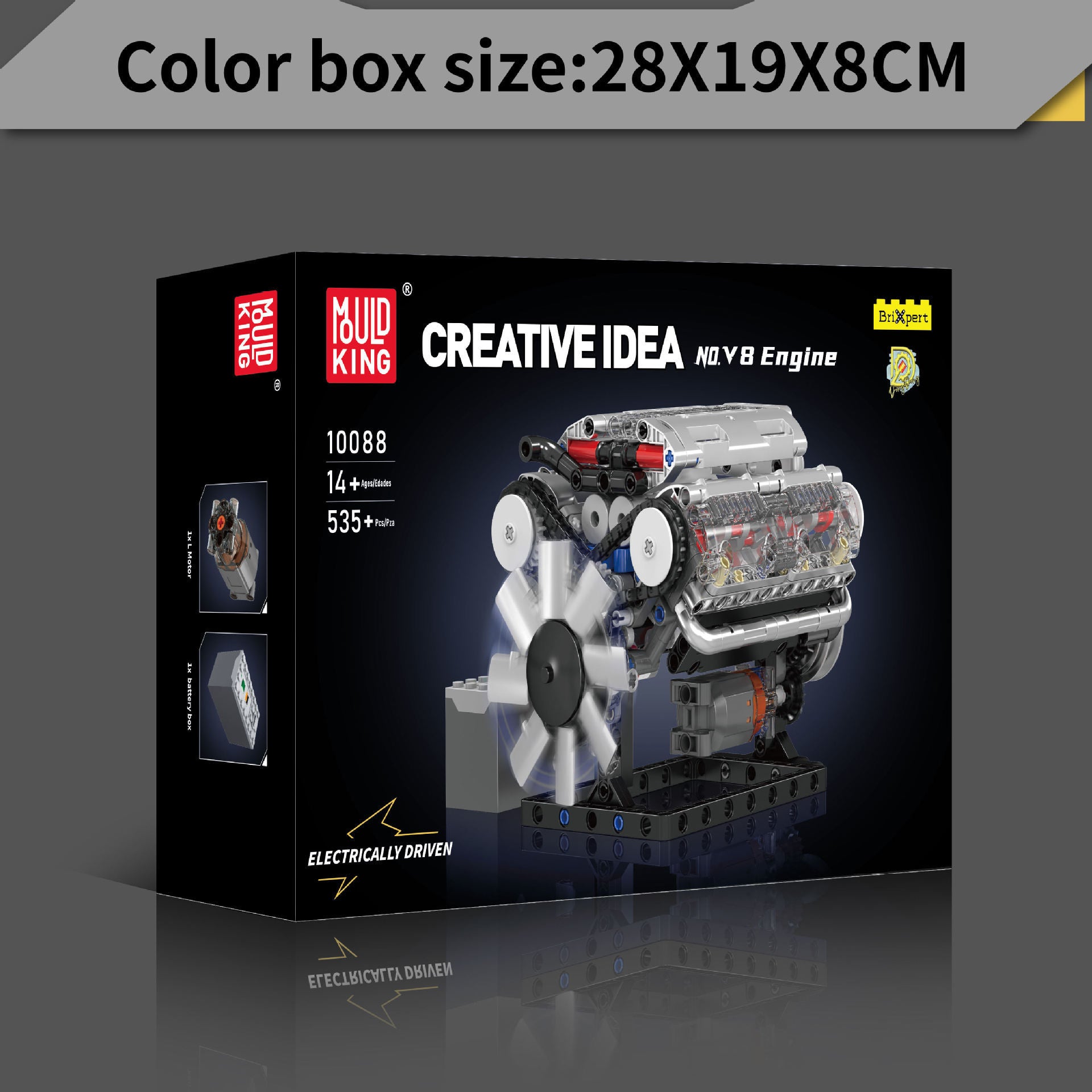 Creative Building Blocks V-type 8 Cylinder Engine Decoration Boy Gift